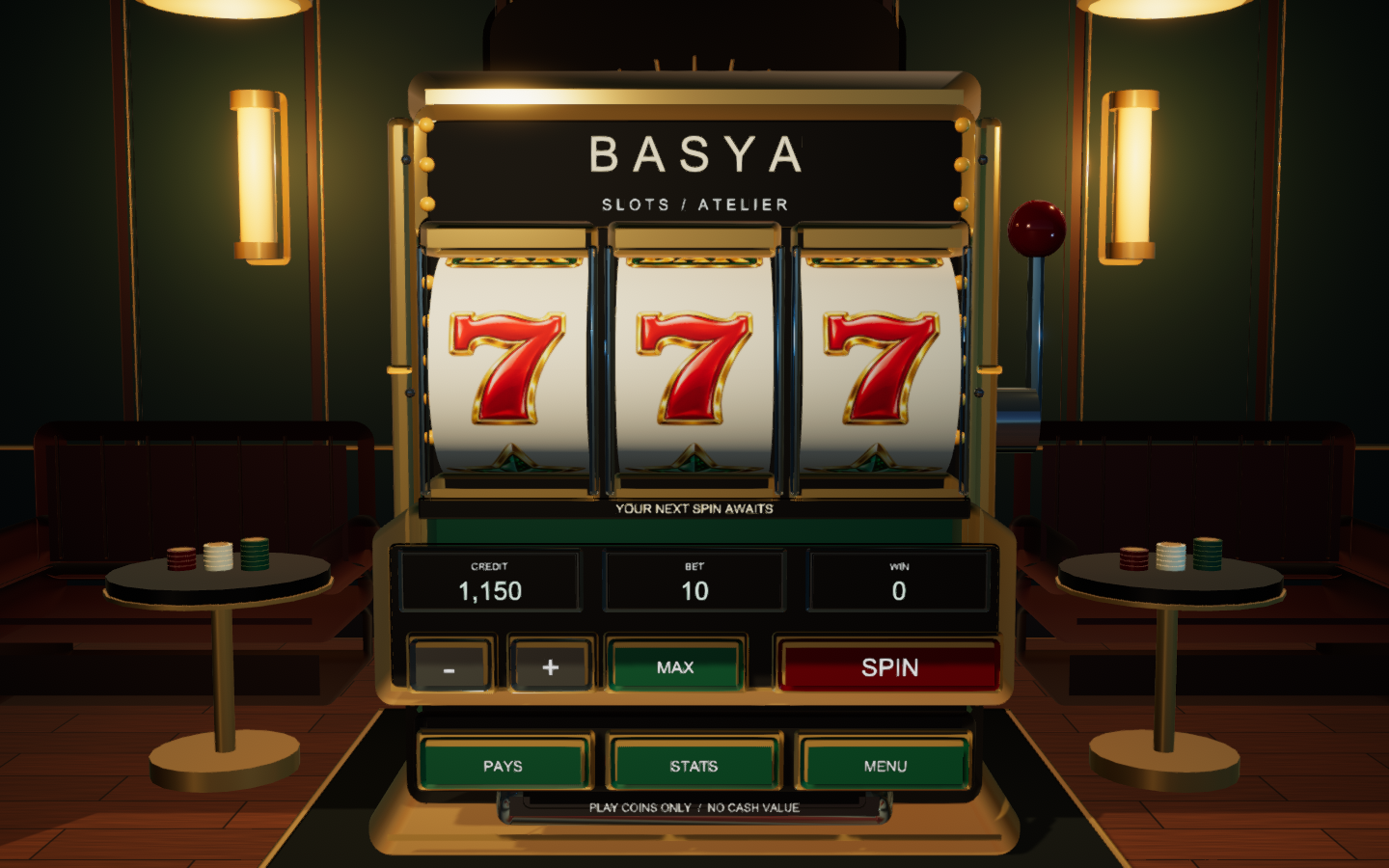 The Basya slot machine in its casino lounge